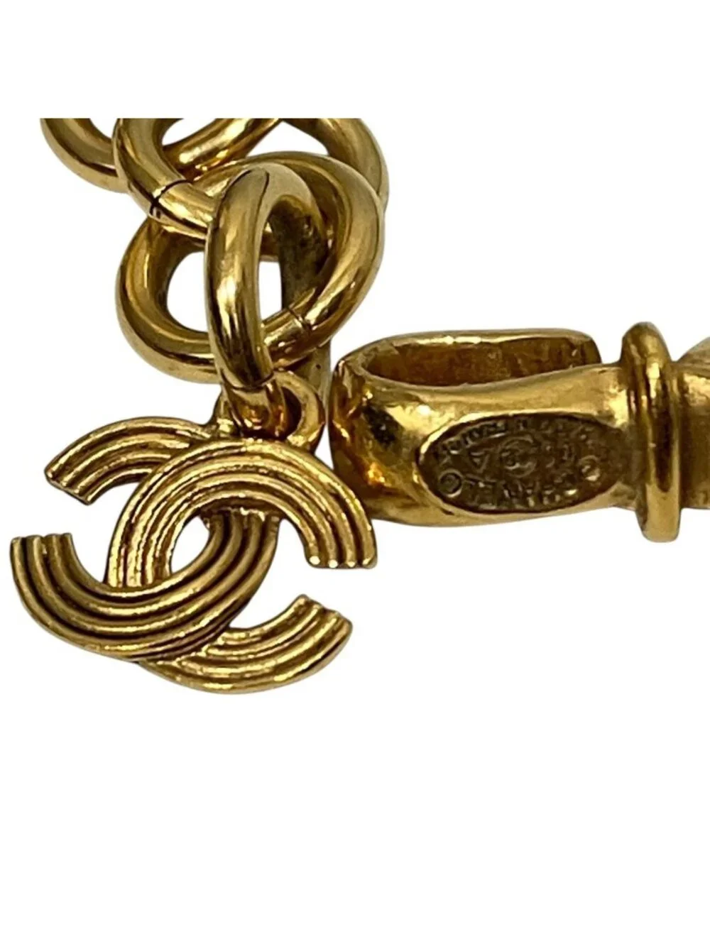 Chanel Triple CC Logo Necklace 45 Metal